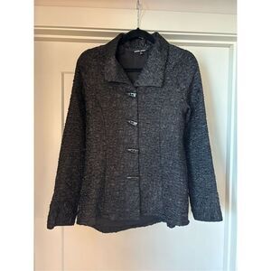 Samuel Dong black textured toggle jacket size small